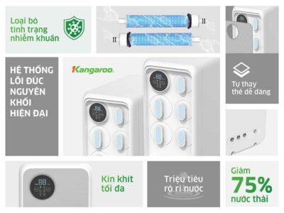 Bộ lõi đúc nguyên khối hiện đại của máy lọc nước Kangaroo Hydrogen KG400HU