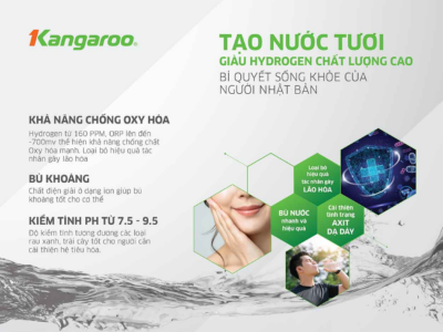 Máy lọc nước Kangaroo Hydrogen KG400HU tạo nguồn nước tươi giàu Hydrogen chất lượng cao